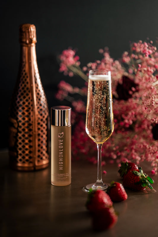 Huile de massage champagne